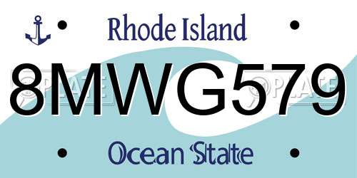 8MWG579 Rhode Island License Plate