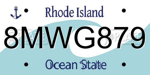 8MWG879 Rhode Island License Plate