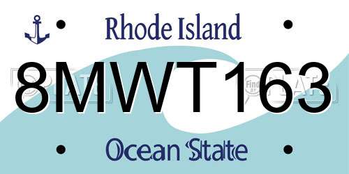 8MWT163 Rhode Island License Plate