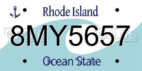8MY5657 Rhode Island License Plate