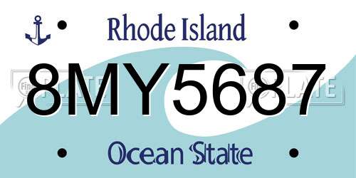 8MY5687 Rhode Island License Plate