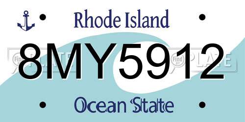 8MY5912 Rhode Island License Plate