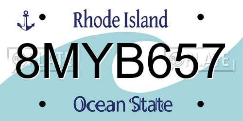 8MYB657 Rhode Island License Plate