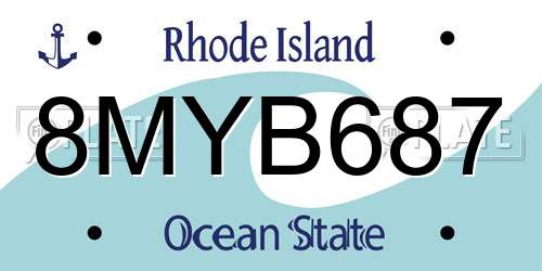 8MYB687 Rhode Island License Plate