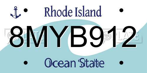8MYB912 Rhode Island License Plate