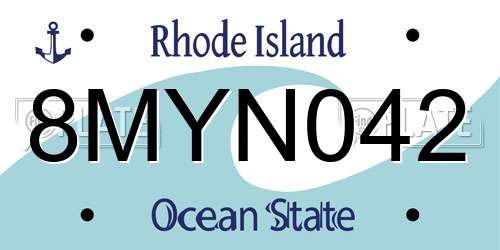 8MYN042 Rhode Island License Plate
