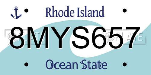 8MYS657 Rhode Island License Plate