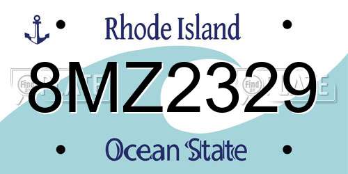 8MZ2329 Rhode Island License Plate