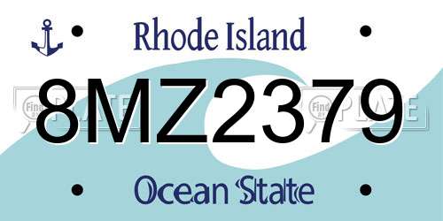 8MZ2379 Rhode Island License Plate