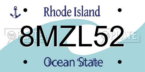 8MZL52 Rhode Island License Plate