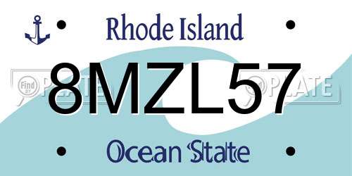 8MZL57 Rhode Island License Plate