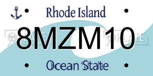 8MZM10 Rhode Island License Plate