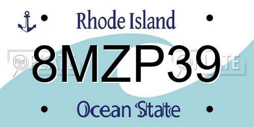 8MZP39 Rhode Island License Plate