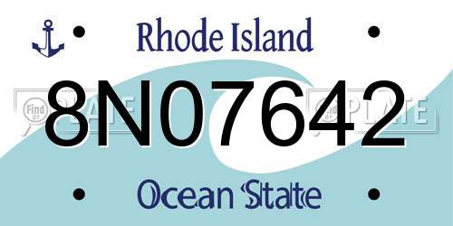 8N07642 Rhode Island License Plate