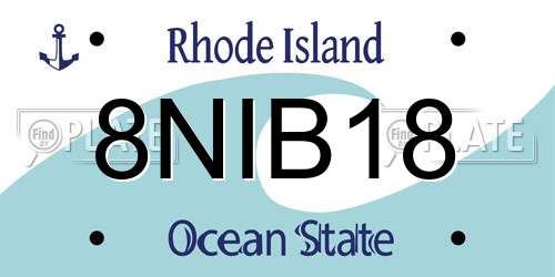 8NIB18 Rhode Island License Plate