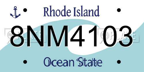 8NM4103 Rhode Island License Plate