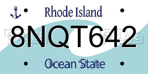 8NQT642 Rhode Island License Plate