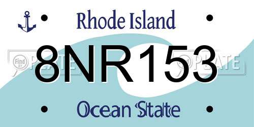 8NR153 Rhode Island License Plate