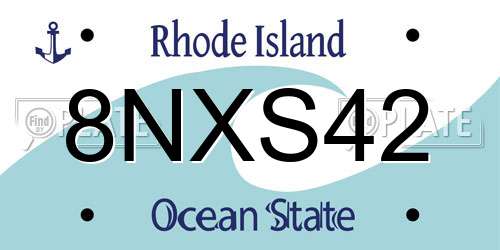 8NXS42 Rhode Island License Plate