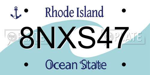 8NXS47 Rhode Island License Plate