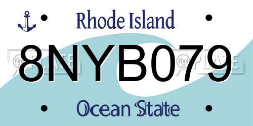 8NYB079 Rhode Island License Plate