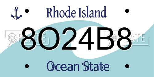 8O24B8 Rhode Island License Plate