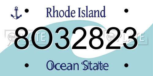 8O32823 Rhode Island License Plate