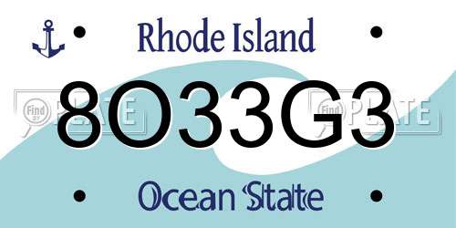 8O33G3 Rhode Island License Plate