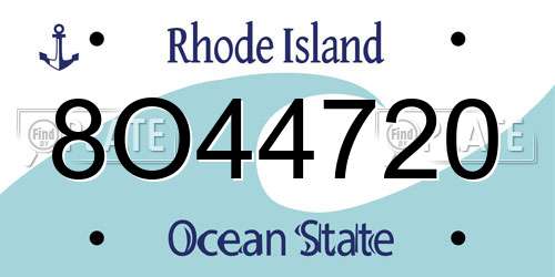 8O44720 Rhode Island License Plate