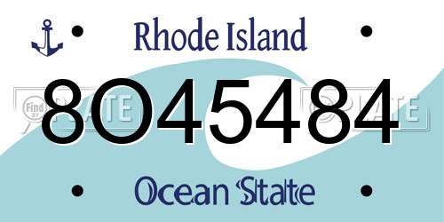 8O45484 Rhode Island License Plate