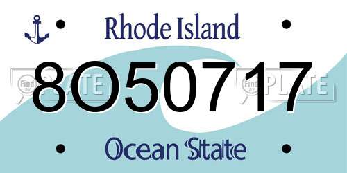 8O50717 Rhode Island License Plate