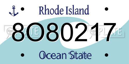 8O80217 Rhode Island License Plate