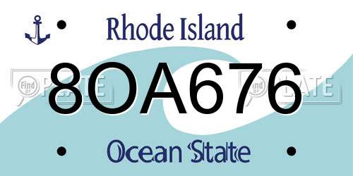 8OA676 Rhode Island License Plate