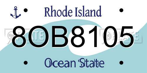 8OB8105 Rhode Island License Plate