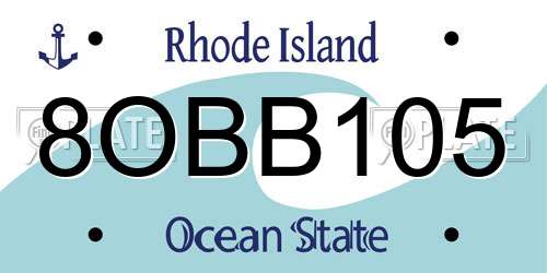 8OBB105 Rhode Island License Plate