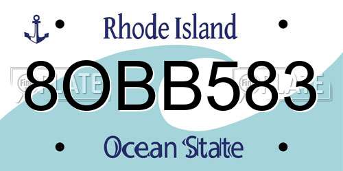 8OBB583 Rhode Island License Plate