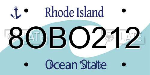 8OBO212 Rhode Island License Plate