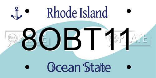 8OBT11 Rhode Island License Plate