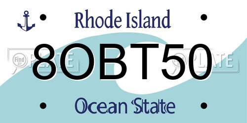 8OBT50 Rhode Island License Plate
