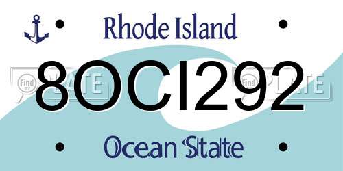8OCI292 Rhode Island License Plate