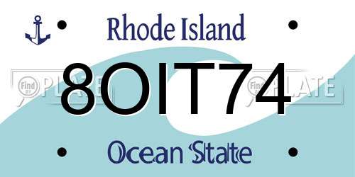 8OIT74 Rhode Island License Plate