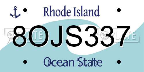 8OJS337 Rhode Island License Plate