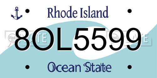 8OL5599 Rhode Island License Plate