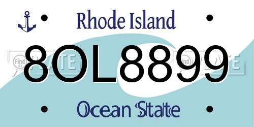 8OL8899 Rhode Island License Plate