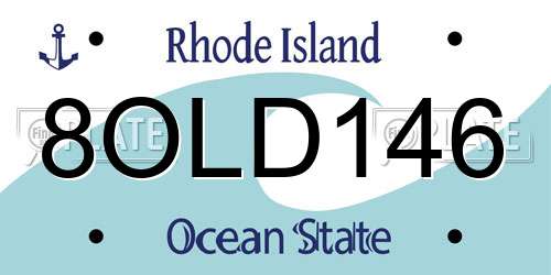8OLD146 Rhode Island License Plate