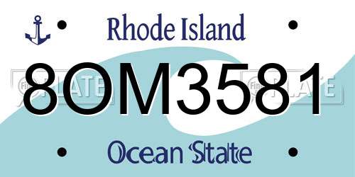 8OM3581 Rhode Island License Plate