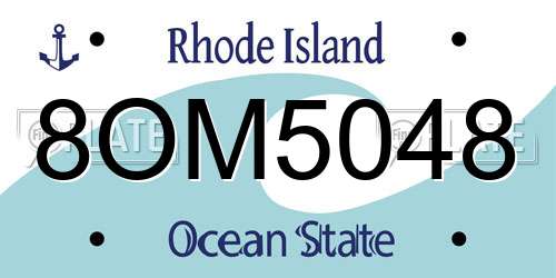 8OM5048 Rhode Island License Plate