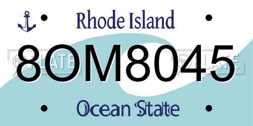 8OM8045 Rhode Island License Plate