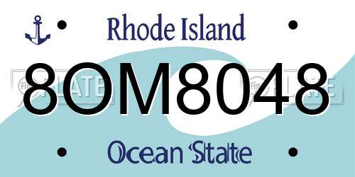 8OM8048 Rhode Island License Plate