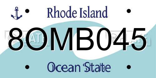8OMB045 Rhode Island License Plate